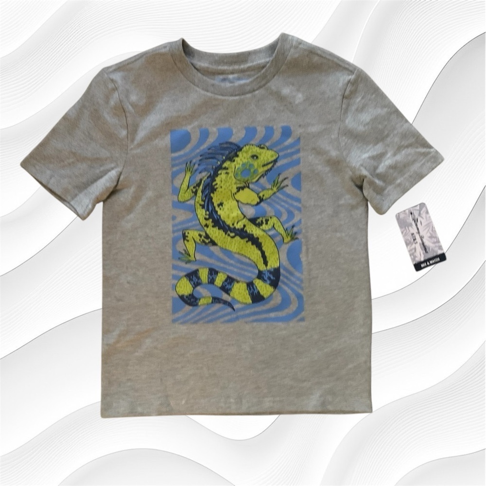 Tommy Bahama Gray Kids T-Shirt with Iguana Print